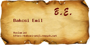 Bakcsi Emil névjegykártya